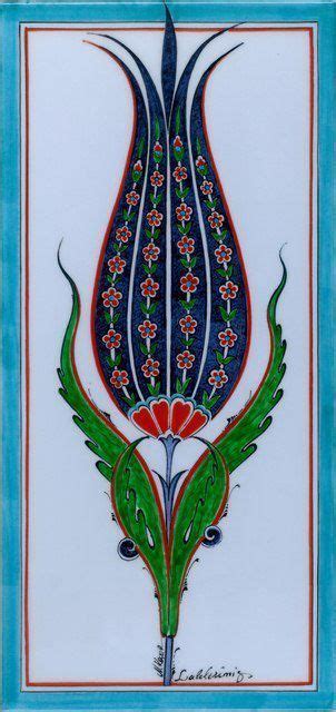 An Art Nouveau Tile Design With Flowers And Leaves On White Blue And