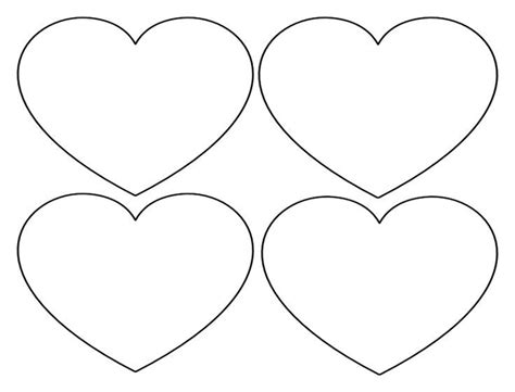 4 Large Hearts Landscape Orientation Printable Heart Template Heart