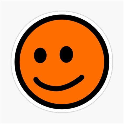 Orange Smiley Face Sticker For Sale By Starcap7 Redbubble