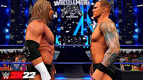 WWE 2K22 TRIPLE H VS RANDY ORTON WWE CHAMPIONSHIP WRESTLEMANIA 25