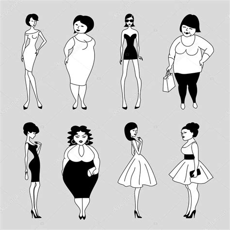 Slim And Fat Women — Stock Vector © Marzacz 47736687
