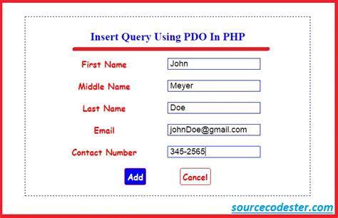 Php Inserting Data To Mysql Sourcecodester