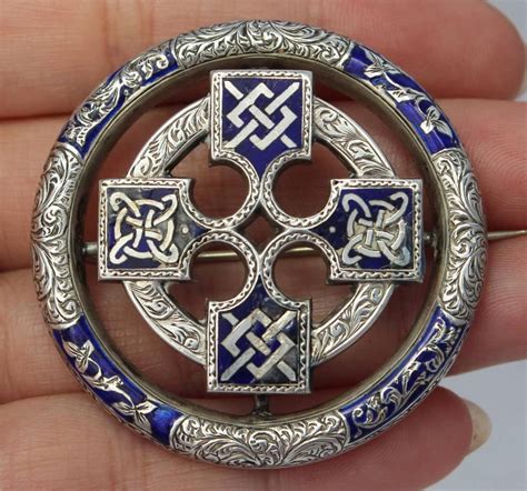 Victorian Irish Celtic Silver And Enamel Brooch C1870 Celtic Jewelry