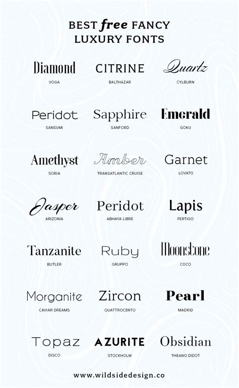 Best Free Luxury Fonts Wild Side Design Co Luxury Font Typography