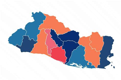 Multicolor Map Of El Salvador With Provinces 25842910 Vector Art At