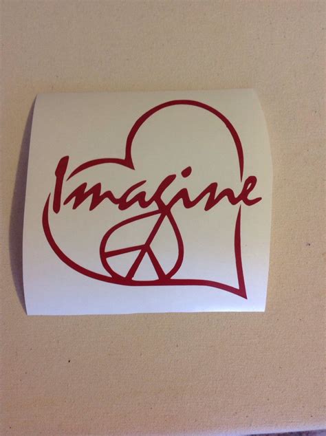 Imagine Peace Sign Heart Vinyl Decal Sticker Etsy
