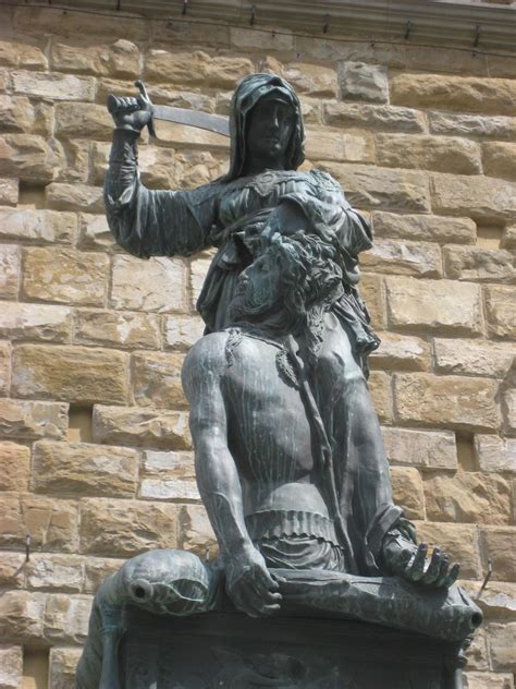 A copy stands in one of the sculpture's original positions on the piazza della signoria, in front of the palazzo vecchio. "Judith and Holofernes", by Donatello | chococliff | Flickr