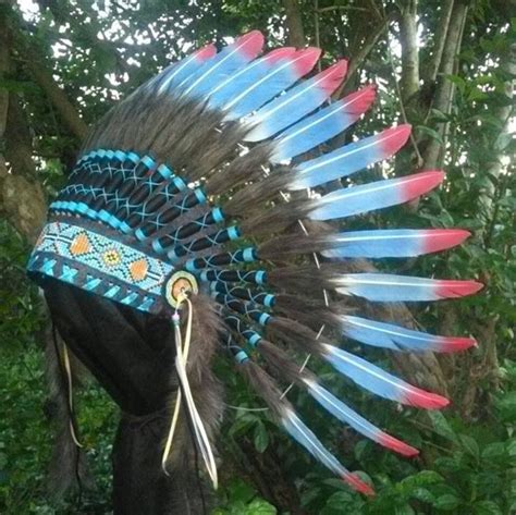 Indian Headdress Replica Chief War Bonnet Costume Native American Style Headpiece Feathers