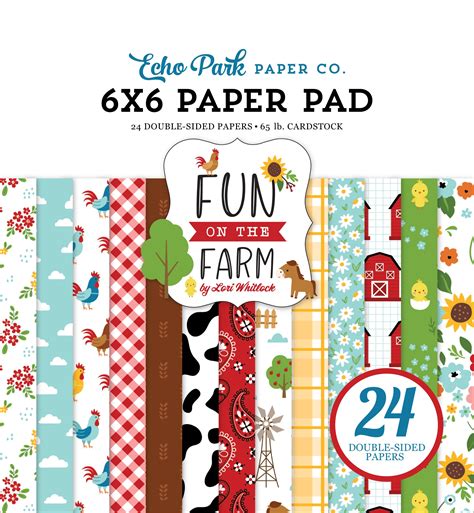 Echo Park Double Sided Paper Pad X Pkg Fun On The Farm