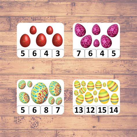 Counting Eggs Clip Counting Cards Montessori Educational