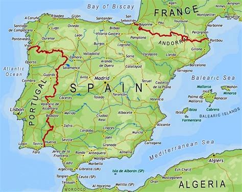 Spain map and satellite image. Spain Map Pictures and Information | Map of Spain Pictures ...