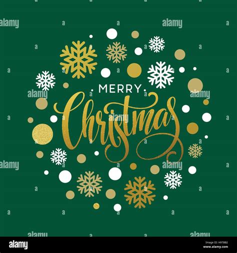 Merry Christmas Gold Glittering Lettering Design Vector Illustration