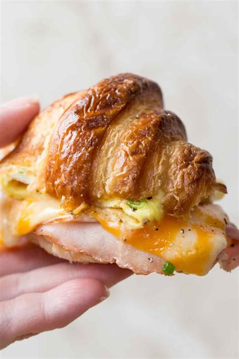 Ham And Cheese Croissant Breakfast Sandwich Video Valentinas Corner