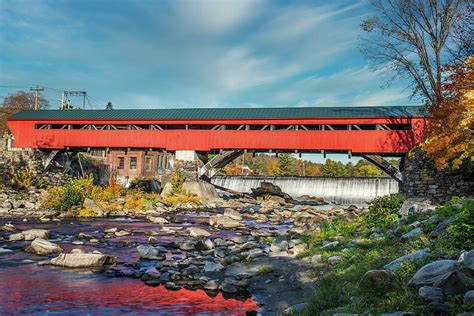Vermont Autumn At Taftsville Covered Bridge Photograph By Ron Long Ltd