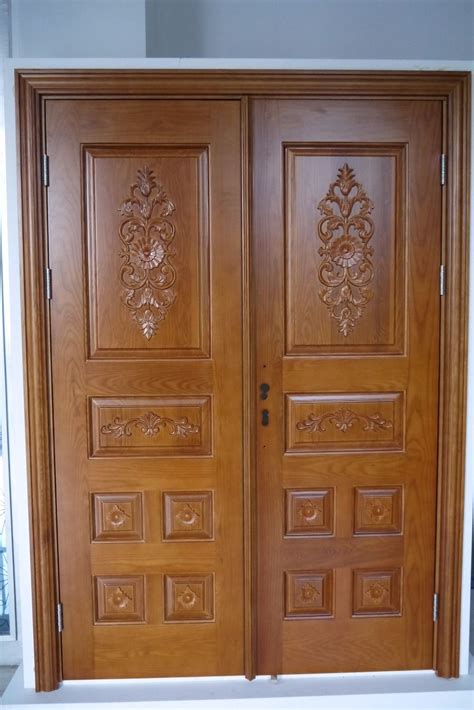 Teak Wood Front Double Door Designs Wooden Double Doors Entry Door