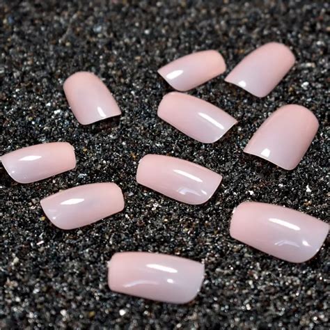 24pcs Light Pink False Nails Candy Pink Full Artificial Manicure Nails