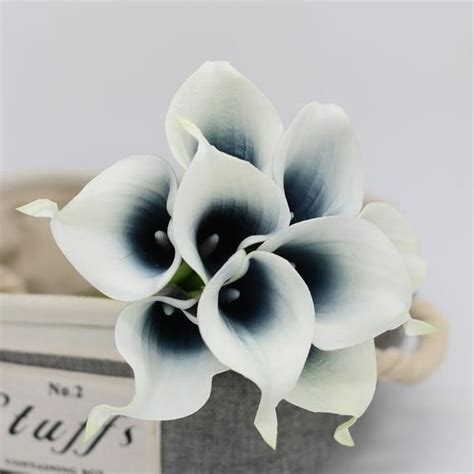 Picasso Navy Blue Calla Lily Bouquet Faux Calla Lilies Wedding Etsy