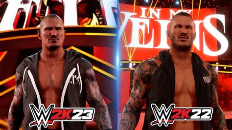 WWE 2K23 Vs WWE 2k22 Randy Orton Entrance Comparison YouTube