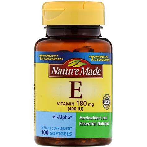 Nature Made Vitamin E 400iu Dl Alpha 100 Liquid Softgels Iherb