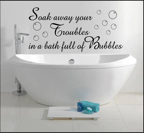 D495 Bathroom Wall Art Sticker Quote Decal Soak Away Bath Bubbles Home Decor Sayings Bathroom