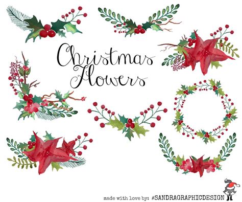 Learning how to draw cartoon flowers is a great way to impress that special someone! Christmas wreaths clip art ~ Illustrations ~ Creative Market