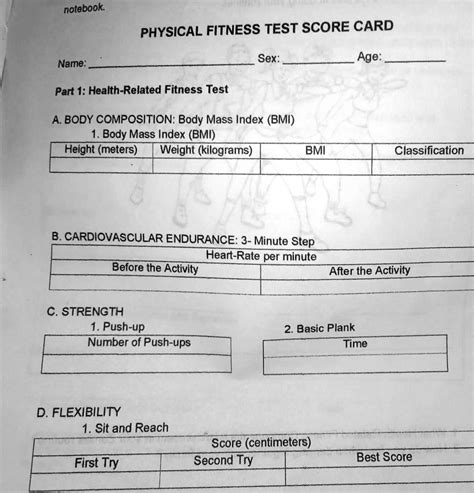 Physical Fitness Test Score Card Ppt