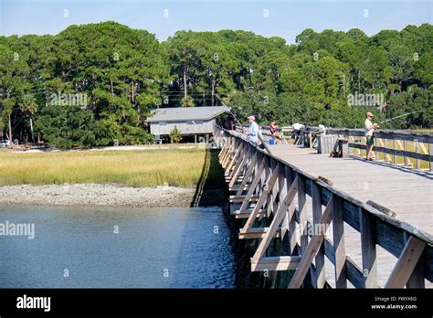 Fishing Pier At Fripp Inlet On Hunting Island State Park South