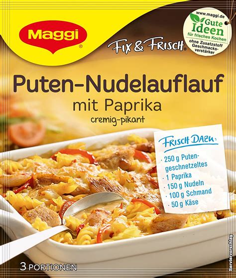 Maggi Fix Und Frisch F R Puten Nudel Auflauf Mit Paprika Er Pack