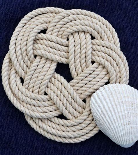 Mystic Knotwork Nautical Sailor Knot Cotton Rope Trivet This Trivet