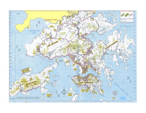 Large Topographical Map Of Hong Kong Hong Kong Large Topographical Map