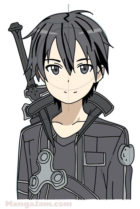 How To Draw Kirito Kirito From Sword Art Online Step By Step Drawing