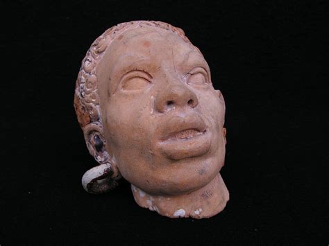 Proantic Tête d Esclave Africaine En Bois Sculpté