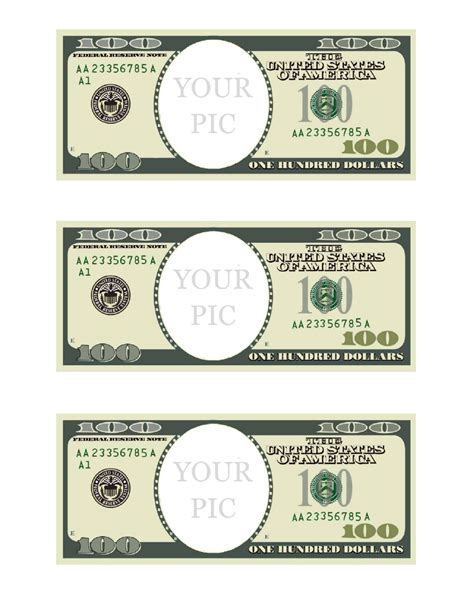 One Hundred Dollar Bill Printable