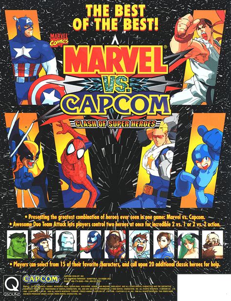 Marvel Super Heroes Original Promo Video Arcade Game Flyer Capcom