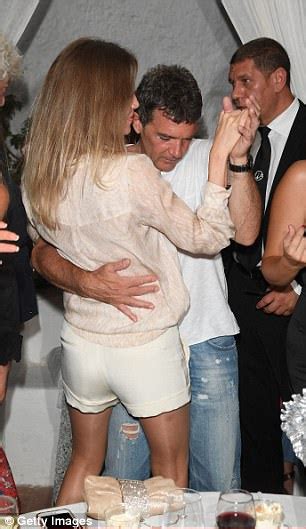 Antonio Banderas Cosies Up To Girlfriend Nicole Kempel Daily Mail Online