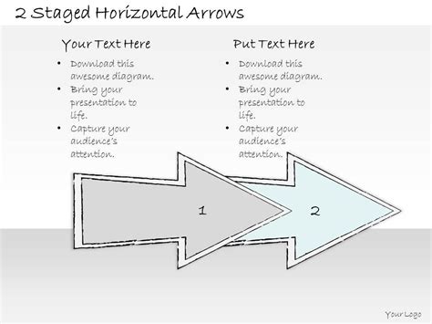 0614 Business Ppt Diagram 2 Staged Horizontal Arrows Powerpoint