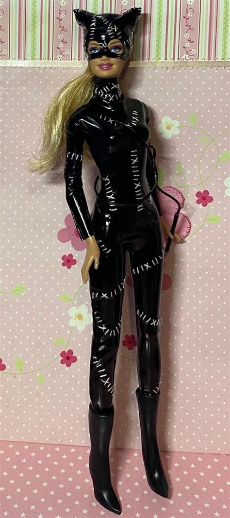 Catwoman Inspired Barbie Doll Costume Catwoman Barbie Doll Etsy