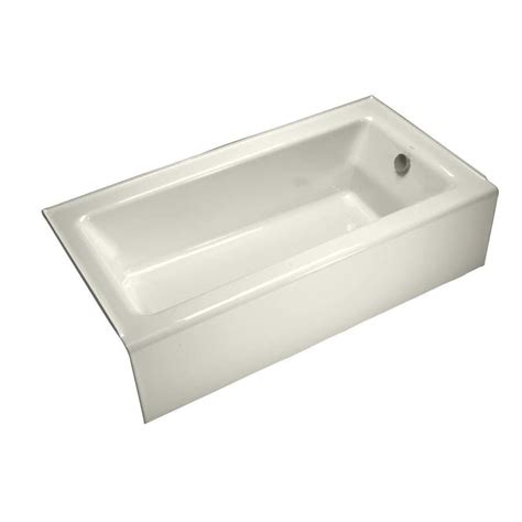 Kohler Bellwether 60 In Biscuit Cast Iron Rectangular Right Hand Drain
