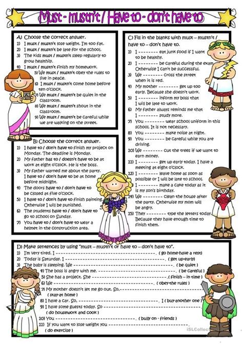 MUST - MUSTN'T - HAVE TO - DON'T HAVE TO | Learn english, English