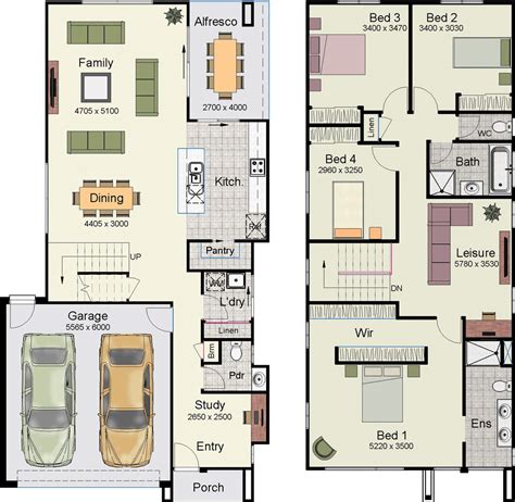 Planos De Casas De 2 Pisos Y 4 Dormitorios Con Medidas