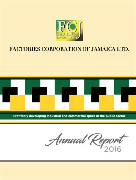 Annual Report 2015 2016 Factories Corporation Of Jamaica