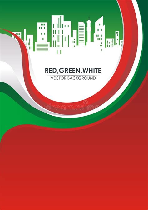Red Green And White Stylish Abstract Background Stock Vector