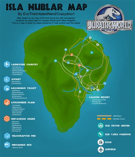 Jurassic Park Prop Jurassic World Map Brochure Jurassic