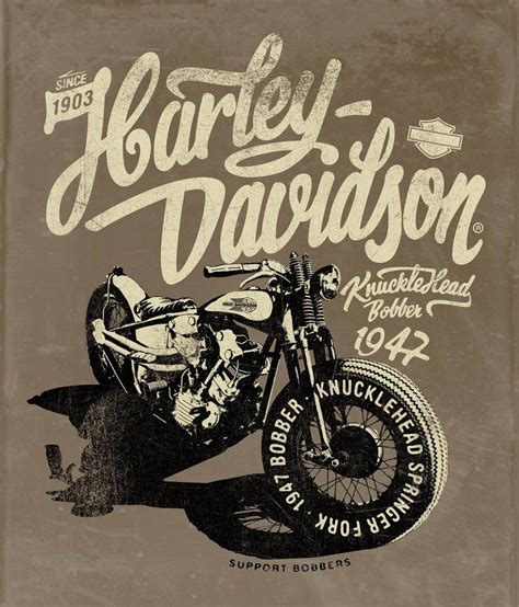 Harley Davidson Tee Iilustrationsalex Ramon Mas Studio Moto Vintage