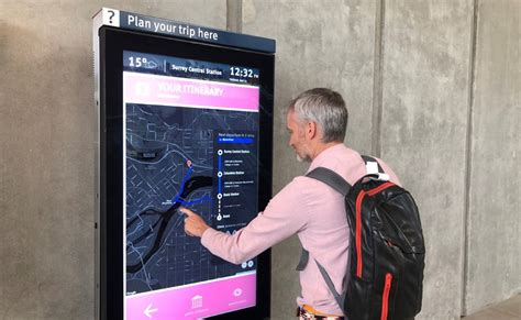 touch screen kiosks with live updates unveiled by translink new west record