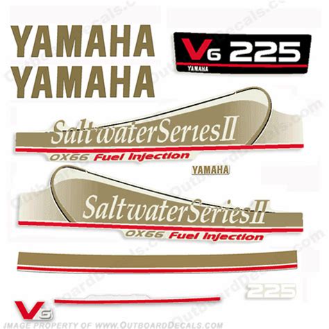 Yamaha 225hp Saltwater Series Ii Ox66 Fuel Injection Decals Gold