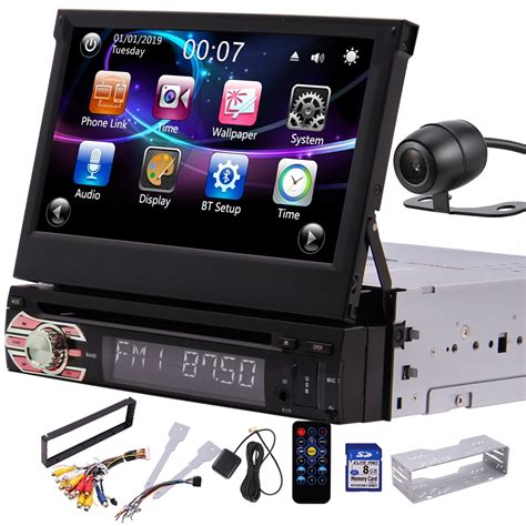 Din Radio Android Single Din Car Stereo Bluetooth Inch Flip Out Touch Screen P Detachable
