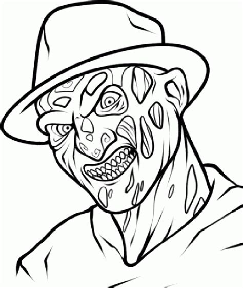 Creepy Freddy Krueger Coloring Page Free Printable Coloring Pages For