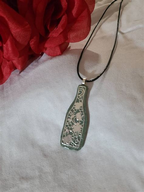 Silver Wine Bottle Necklace Pendant Handmade Jewelry Etsy