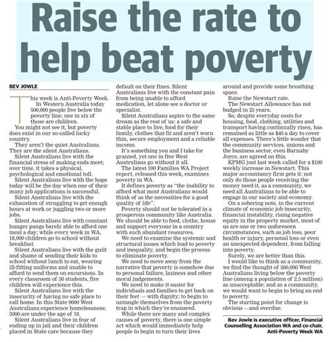 Raise The Rate To Help Beat Poverty 100 Families Wa